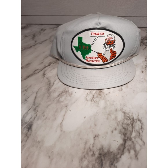 Exxon Oil Tiger Vintage Cap June 1949- March 1993 Light Grey, Adjustable - Picture 1 of 5